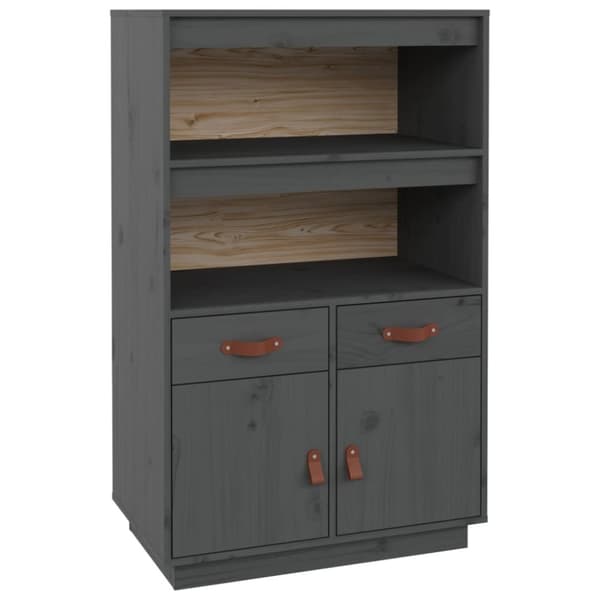 vidaXL Highboard grå 67x40x108,5 cm heltre furu
