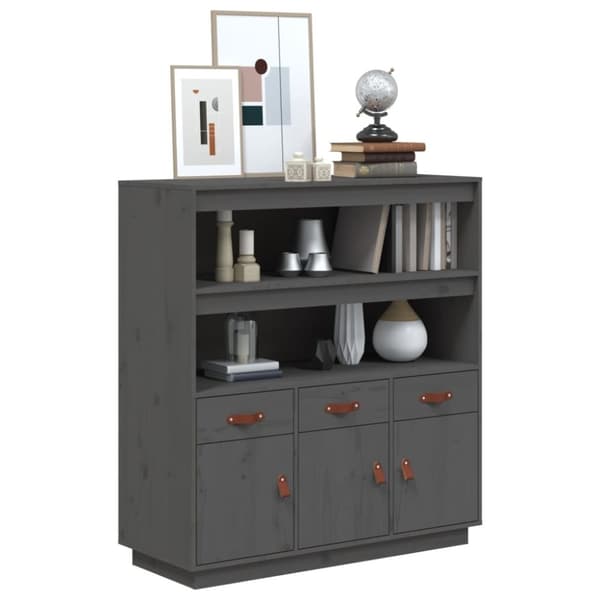 vidaXL Highboard grå 100x40x108,5 cm heltre furu