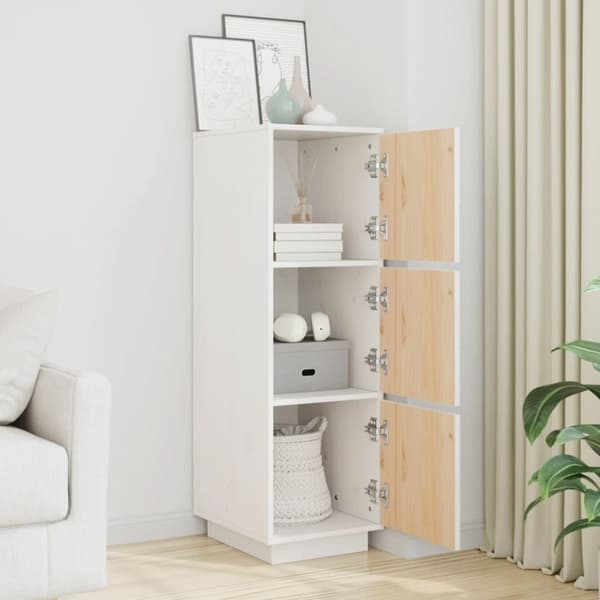 vidaXL Highboard hvit 34x40x108,5 cm heltre furu