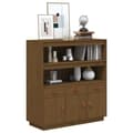 Miniatyrbilde 4 av 11: vidaXL Highboard honningbrun 100x40x108,5 cm heltre furu