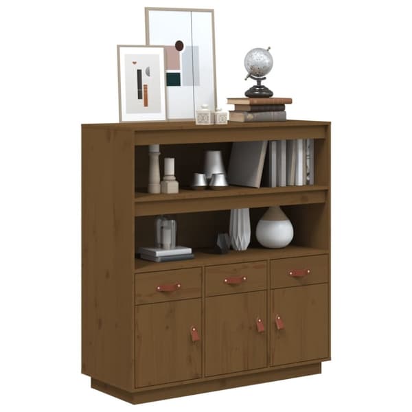 vidaXL Highboard honningbrun 100x40x108,5 cm heltre furu