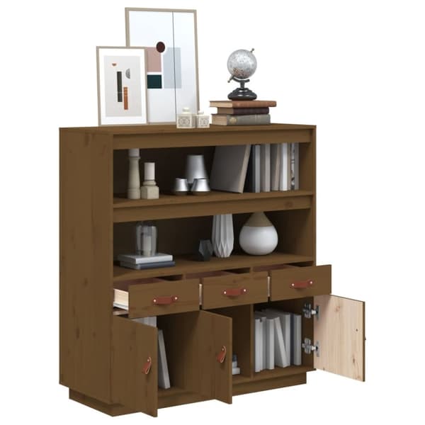 vidaXL Highboard honningbrun 100x40x108,5 cm heltre furu