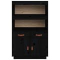 Miniatyrbilde 6 av 11: vidaXL Highboard svart 67x40x108,5 cm heltre furu