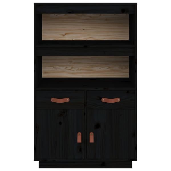 vidaXL Highboard svart 67x40x108,5 cm heltre furu