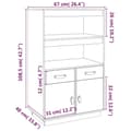 Miniatyrbilde 10 av 11: vidaXL Highboard svart 67x40x108,5 cm heltre furu