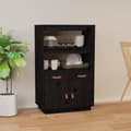 Miniatyrbilde 2 av 11: vidaXL Highboard svart 67x40x108,5 cm heltre furu