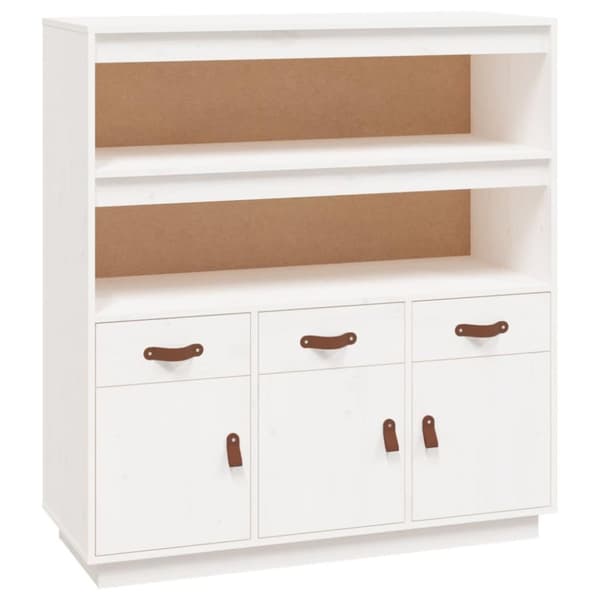 vidaXL Vitrinskåp vit 100x40x108,5 cm massiv furu