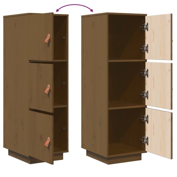vidaXL Highboard honningbrun 34x40x108,5 cm heltre furu