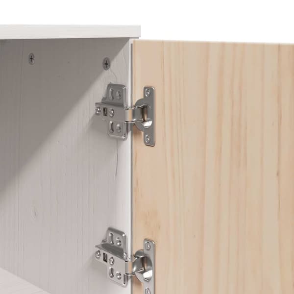 vidaXL Highboard hvit 67x40x108,5 cm heltre furu