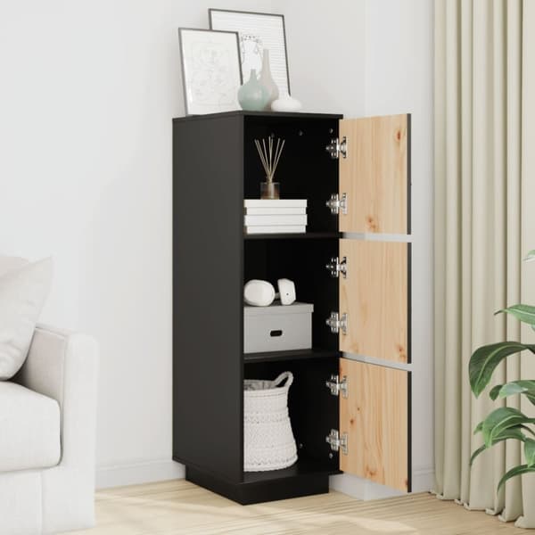 vidaXL Highboard svart 34x40x108,5 cm heltre furu