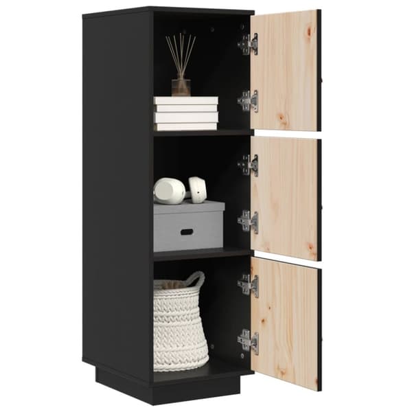 vidaXL Highboard svart 34x40x108,5 cm heltre furu