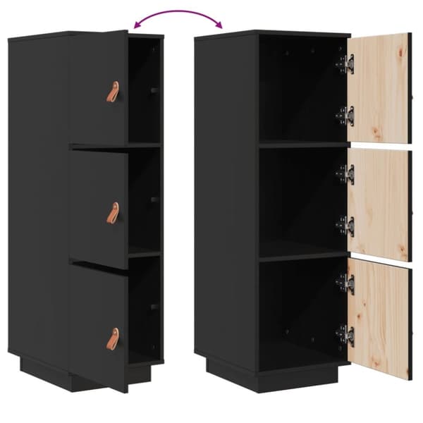 vidaXL Highboard svart 34x40x108,5 cm heltre furu