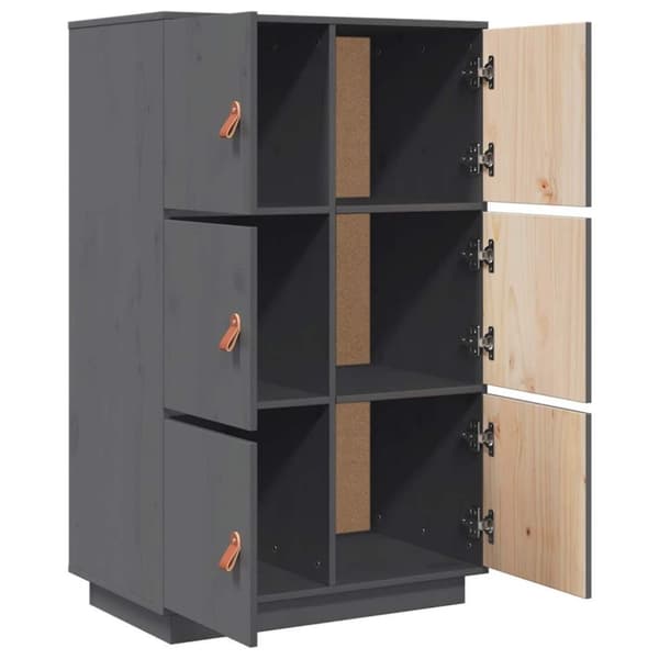vidaXL Highboard grå 67x40x108,5 cm heltre furu
