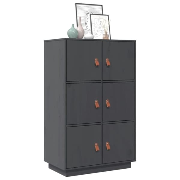 vidaXL Highboard grå 67x40x108,5 cm heltre furu