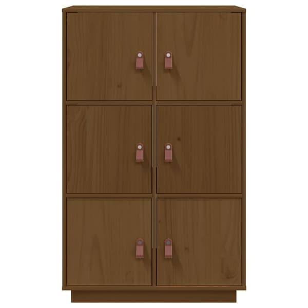 vidaXL Vitrinskåp honungsbrun 67x40x108,5 cm massiv furu