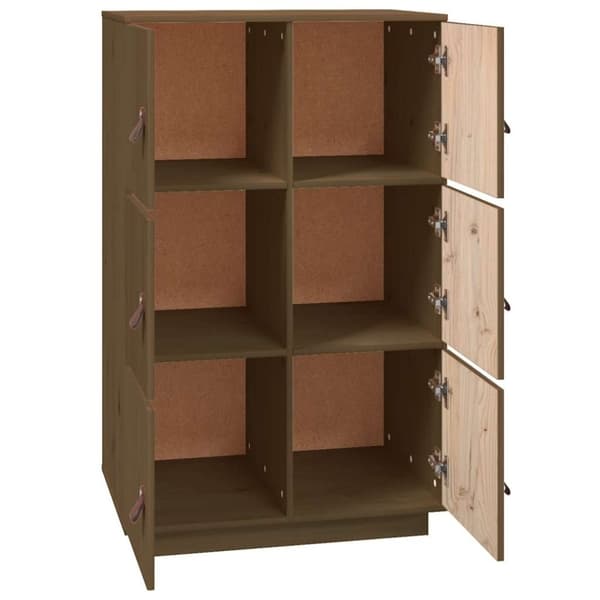 vidaXL Vitrinskåp honungsbrun 67x40x108,5 cm massiv furu