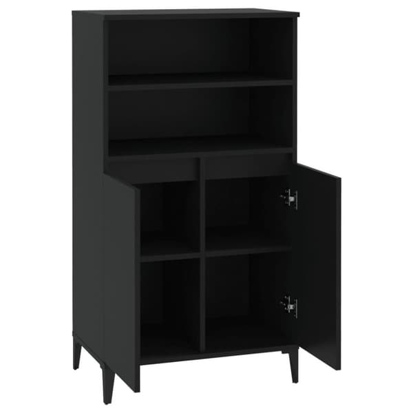 vidaXL Highboard svart 60x36x110 cm konstruert tre