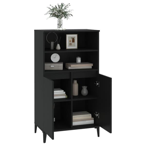 vidaXL Highboard svart 60x36x110 cm konstruert tre