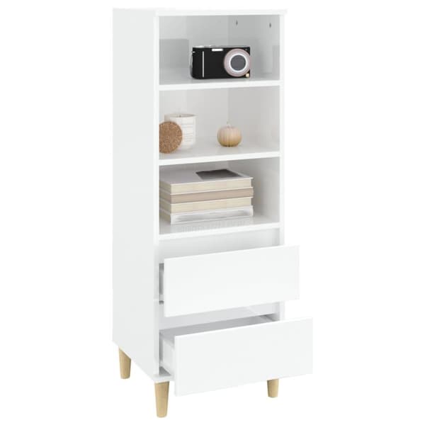 vidaXL Highboard høyglans hvit 40x36x110 cm konstruert tre
