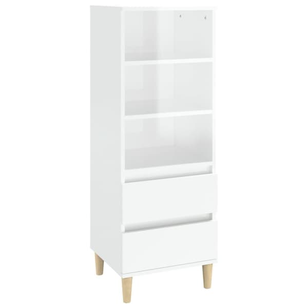 vidaXL Highboard høyglans hvit 40x36x110 cm konstruert tre