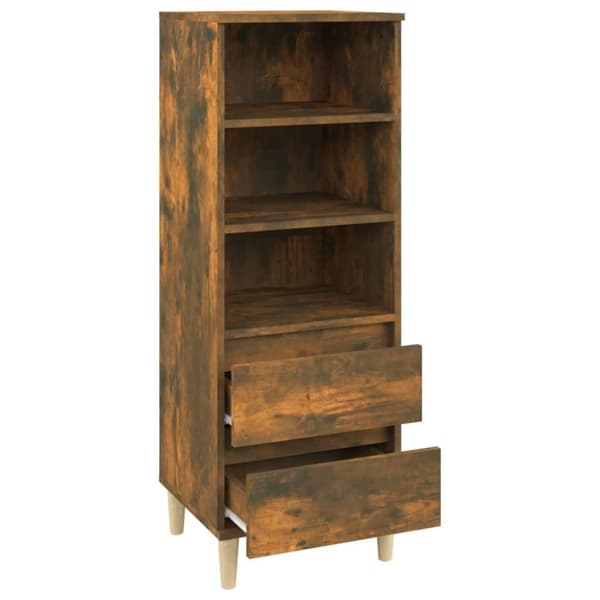 vidaXL Highboard røkt eik 40x36x110 cm konstruert tre