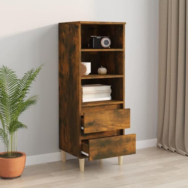 vidaXL Highboard røkt eik 40x36x110 cm konstruert tre