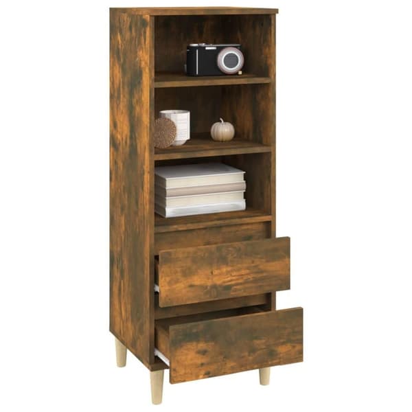 vidaXL Highboard røkt eik 40x36x110 cm konstruert tre