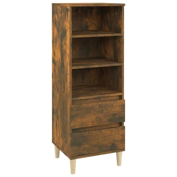 vidaXL Highboard røkt eik 40x36x110 cm konstruert tre