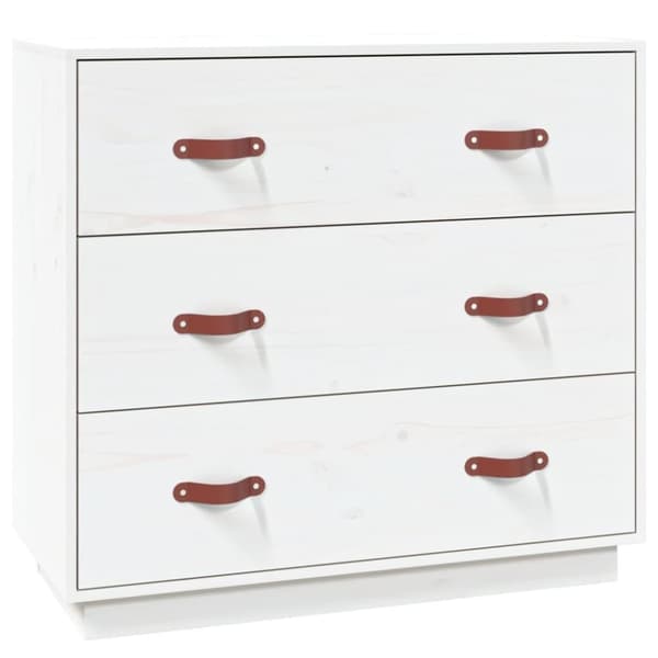 vidaXL skænk 80x40x75 cm massivt fyrretræ hvid