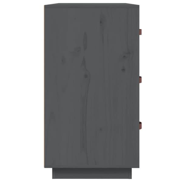 vidaXL skænk 80x40x75 cm massivt fyrretræ grå