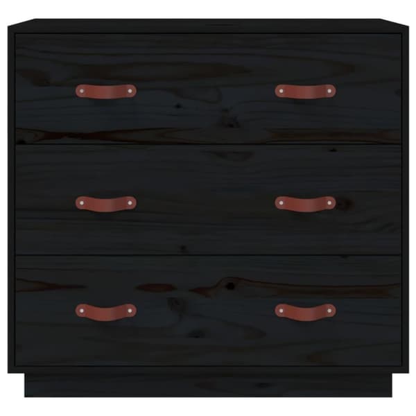 vidaXL skænk 80x40x75 cm massivt fyrretræ sort