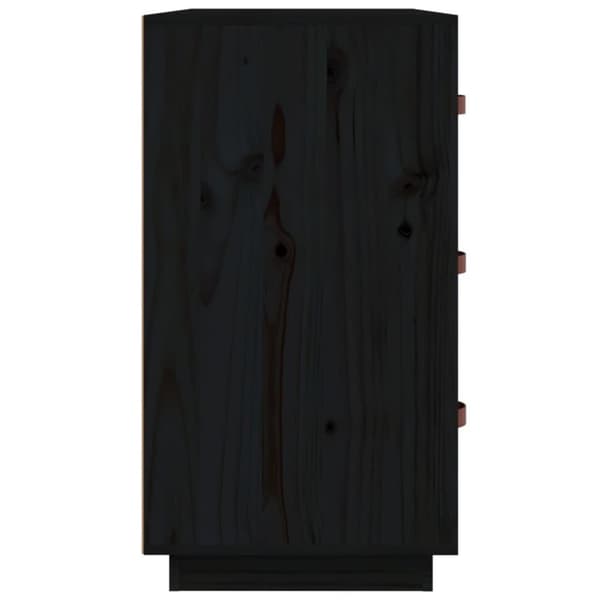 vidaXL skænk 80x40x75 cm massivt fyrretræ sort