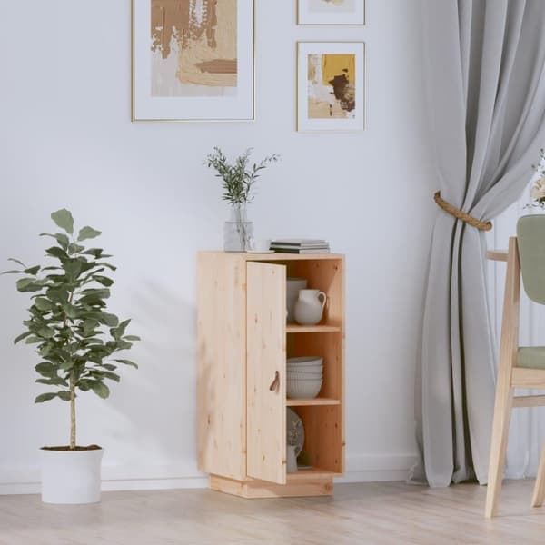 vidaXL skænk 34x40x75 cm massivt fyrretræ
