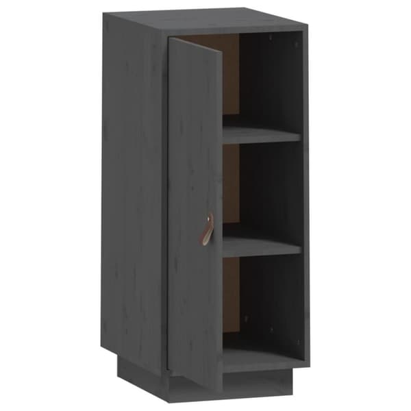 vidaXL skænk 34x40x75 cm massivt fyrretræ grå