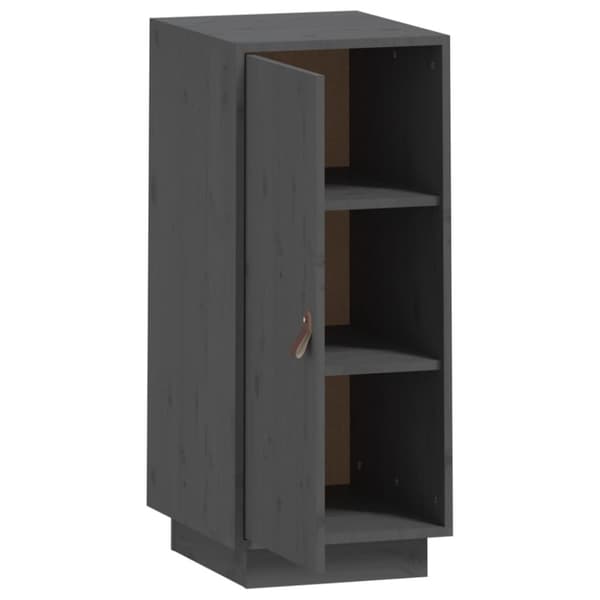 vidaXL skænk 34x40x75 cm massivt fyrretræ grå
