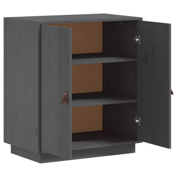 vidaXL skænk 65,5x40x75 cm massivt fyrretræ grå