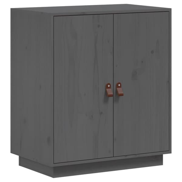 vidaXL skænk 65,5x40x75 cm massivt fyrretræ grå