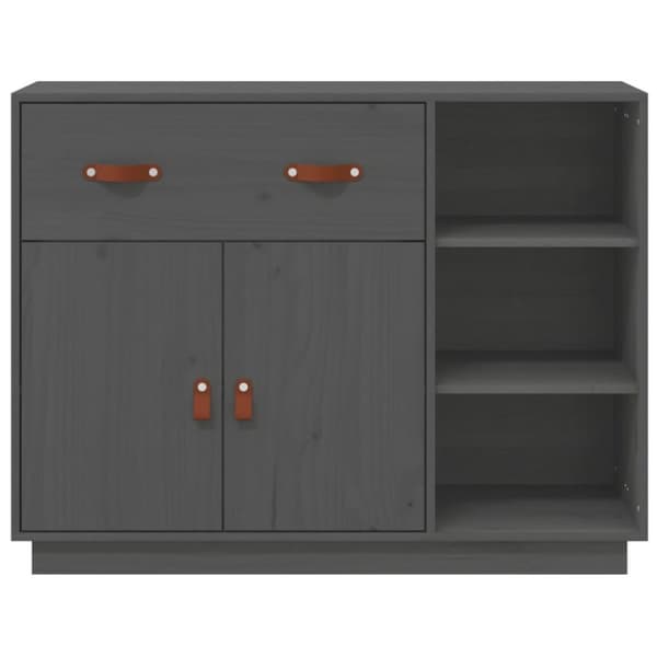 vidaXL skænk 98,5x40x75 cm massivt fyrretræ grå
