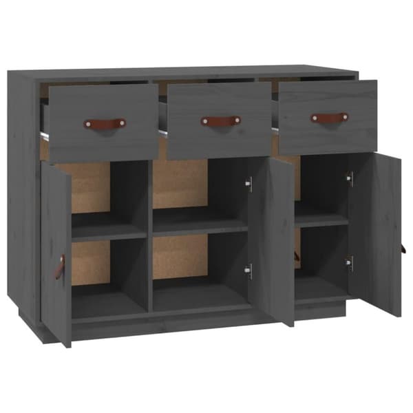 vidaXL skænk 100x40x75 cm massivt fyrretræ Grå