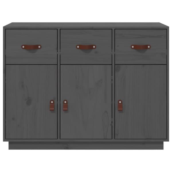 vidaXL skænk 100x40x75 cm massivt fyrretræ Grå