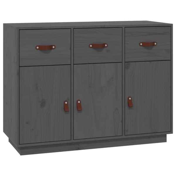vidaXL skænk 100x40x75 cm massivt fyrretræ Grå