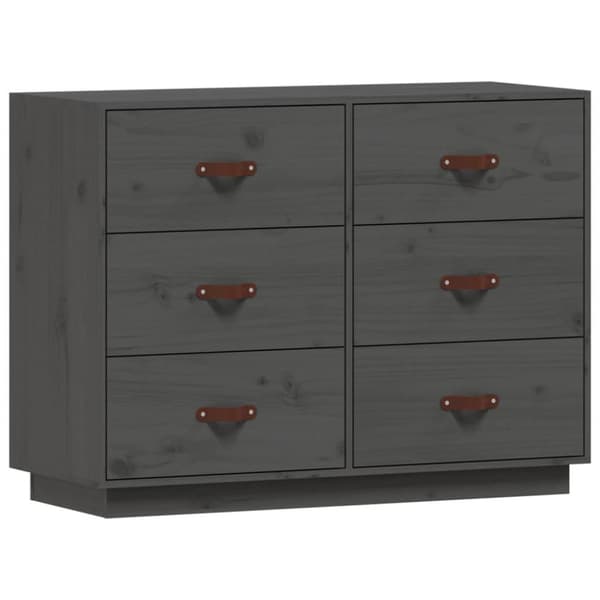 vidaXL skænk 100x40x75 cm massivt fyrretræ Grå
