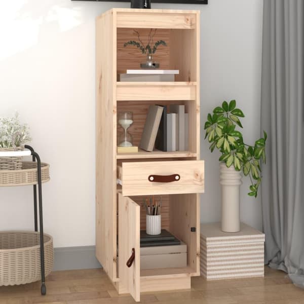 vidaXL højskab 34x40x108,5 cm massivt fyrretræ