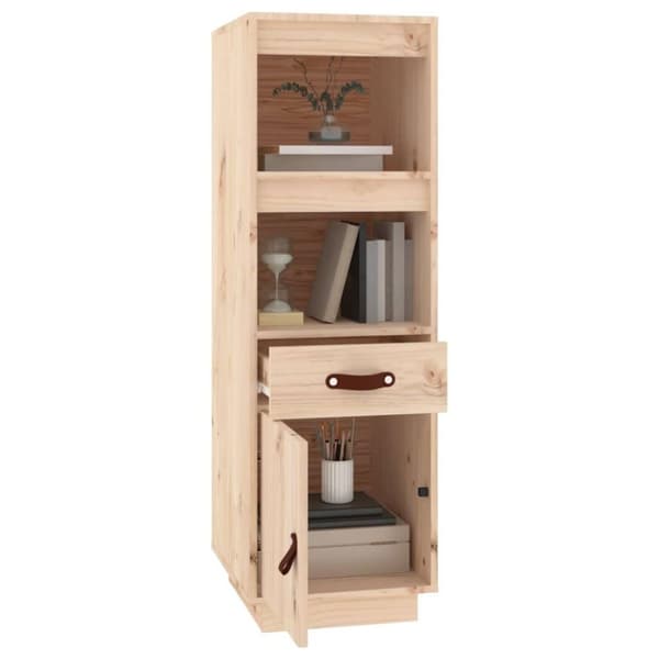vidaXL højskab 34x40x108,5 cm massivt fyrretræ