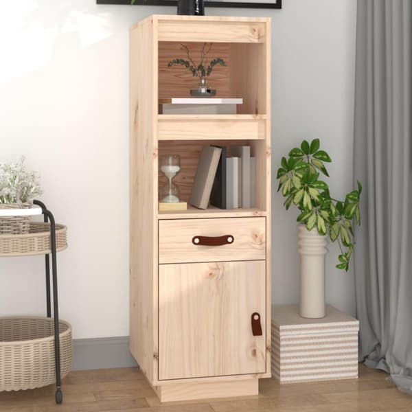 vidaXL højskab 34x40x108,5 cm massivt fyrretræ
