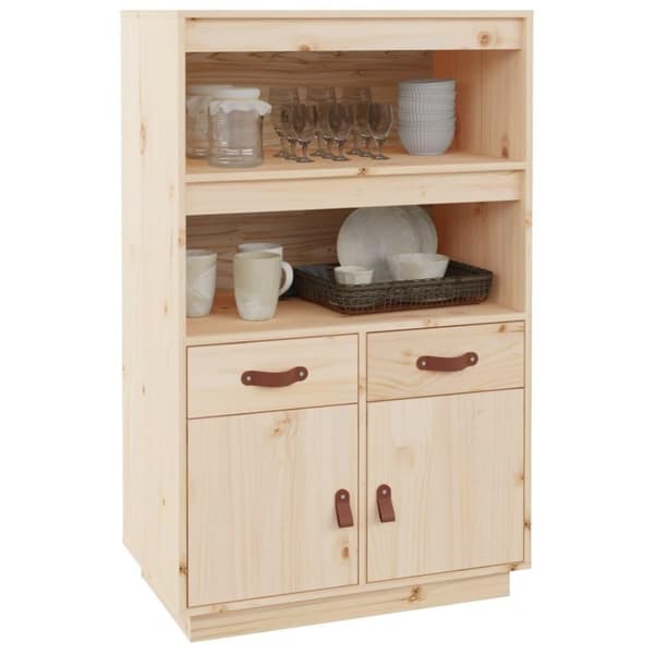 vidaXL højskab 67x40x108,5 cm massivt fyrretræ
