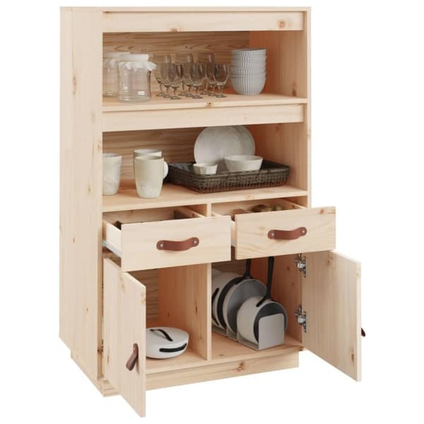 vidaXL højskab 67x40x108,5 cm massivt fyrretræ