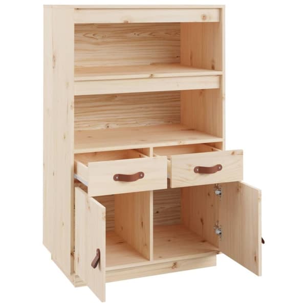 vidaXL højskab 67x40x108,5 cm massivt fyrretræ