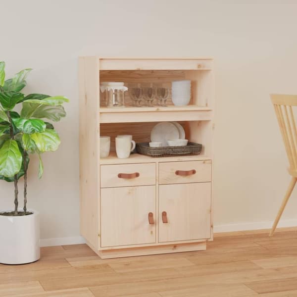 vidaXL højskab 67x40x108,5 cm massivt fyrretræ
