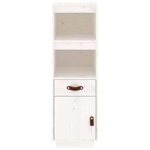 vidaXL højskab 34x40x108,5 cm massivt fyrretræ hvid